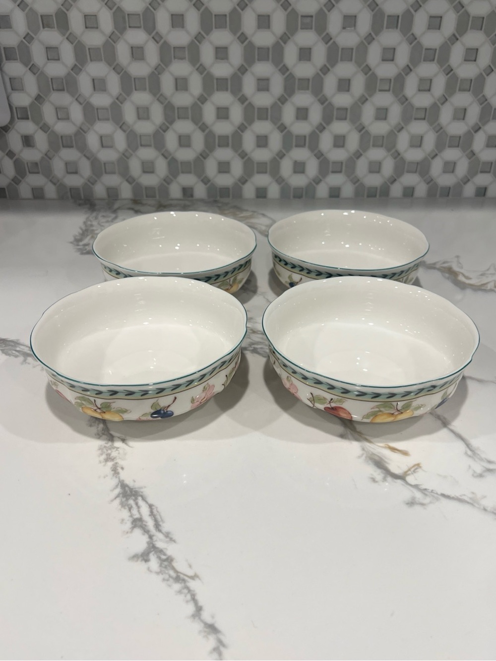 4 Villeroy and Boch French Garden Fleurence Soup Cereal Dessert Bowls 5.75"